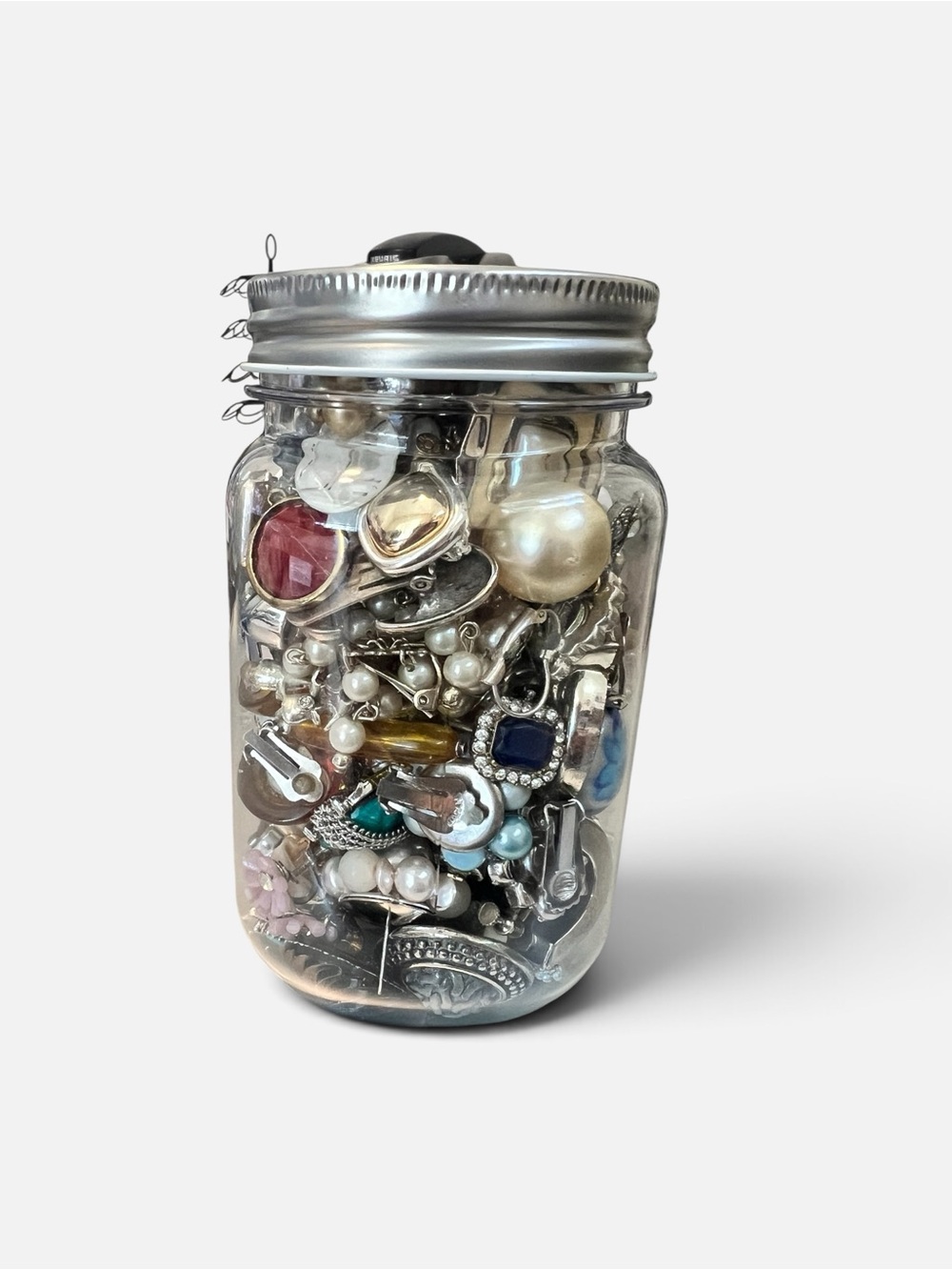 Craft Jar #1- Vintage unmatched clip-on earrings